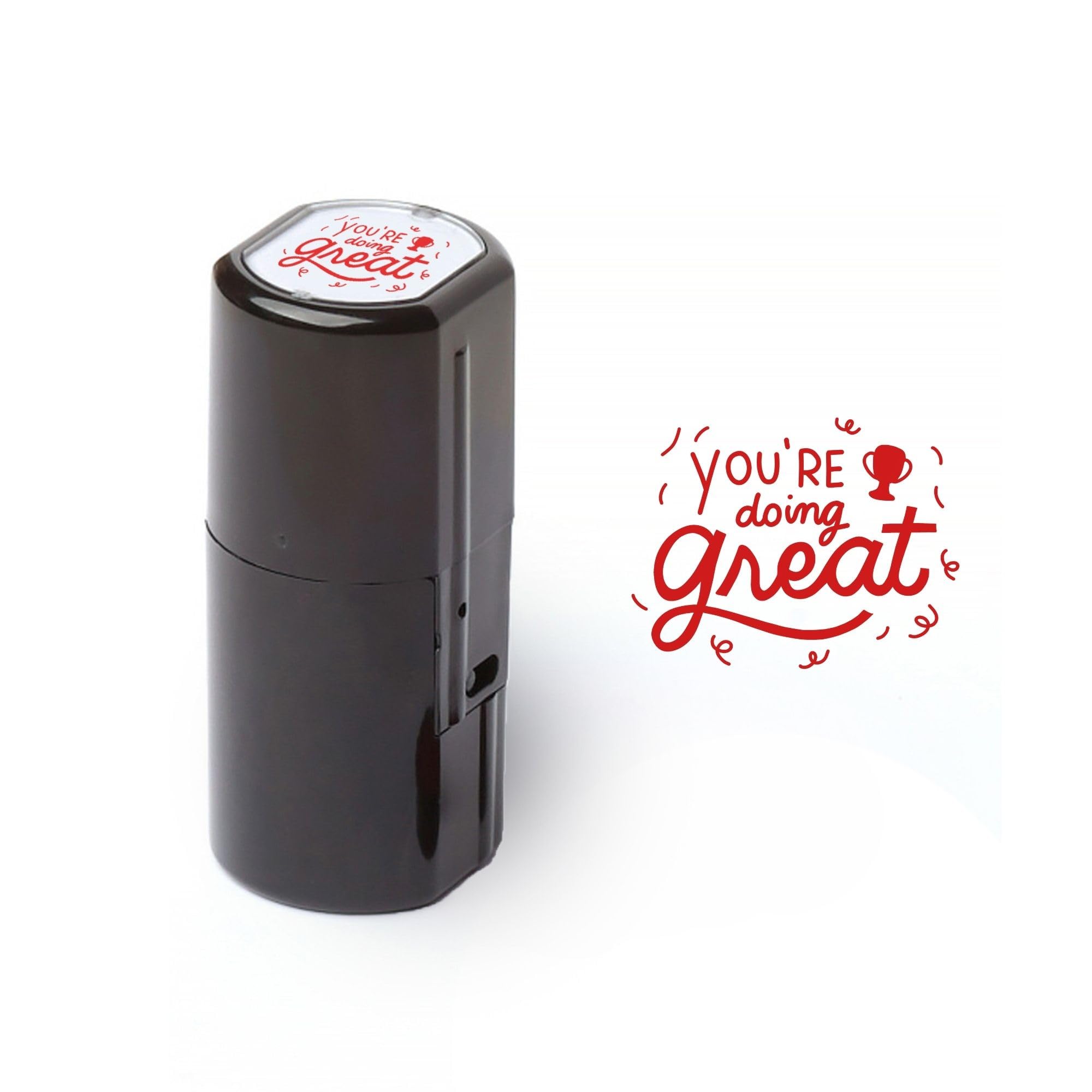 Self-Inking Teacher Stamps for Grading, Multicolor Assessment Stamp, Motivational Feedback Stamps, Homework Review Stamps, Praise Stamp Gift (Red, You're-Doing-Great)
