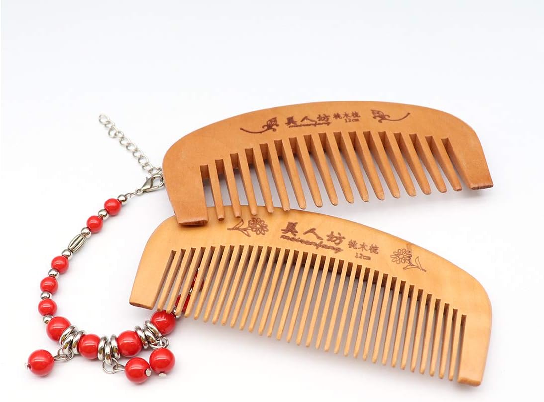 Handmade Wooden Hair Comb for Curly Wide Toothed Wooden Comb Anti Static and Barrier Free Hand Brushing Beard Hair Suitable for Women Male Static Natural Wood Sandalwood Comb (12 cm) - Image 3