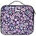 Joligrace Makeup Travel Bag Organizer for Women Cute Cosmetic Storage Train Case Portable Big Large Capacity with Adjustable Dividers for Make-Up Brush Toiletry Jewelry Purple Floral Print