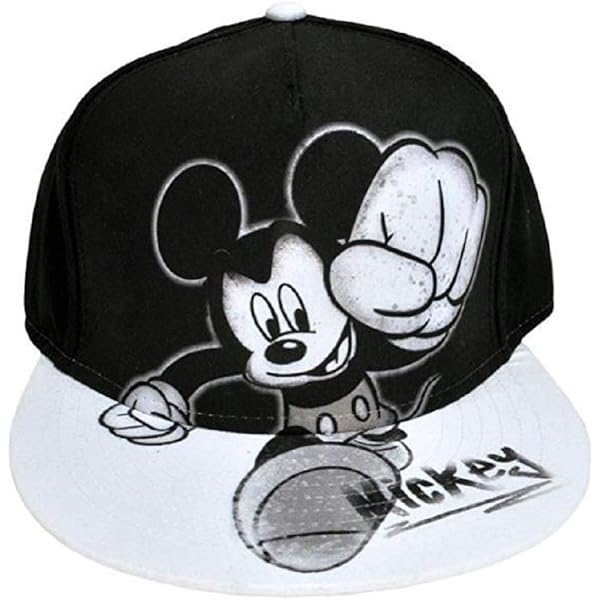 Disney Mickey Mouse Smash Flat Bill Mens' Baseball Hat, Gray