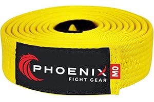 Phoenix Fight Gear Adult BJJ Belt for Jiu Jitsu, Brazilian Jiu Jitsu Belt with Ranking Sleeve Bar, IBJJF Competition Approved