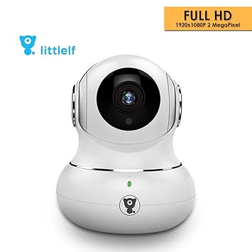 D3D LittleLF 1080P WiFi Home Security Camera 360 PTZ with Emergency Call Button (White)