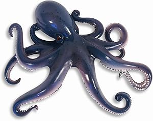LX Handpainted Octopus Wall Mount Decor Plaque 8" Purple Gray