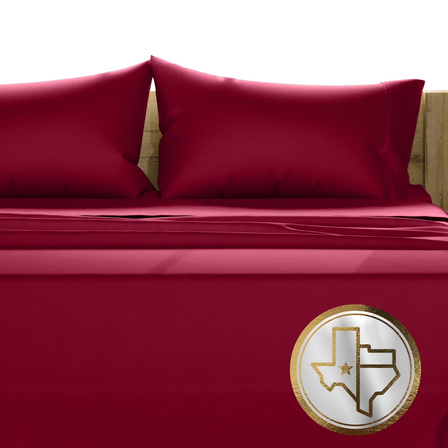 Photo 1 of TEXAS LINEN CO. 100% Egyptian Cotton Sheets King Size - 1500 Thread Count King Sheet Set Egyptian Cotton, 4 PC Luxury Bedsheet (Burgundy), Soft, Cooling, 17" Deep Pocket Bedsheet Set
