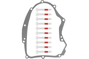 longsure 594195 Crankcase Gasket Kit Replacement, Fit for Briggs and Stratton Small Gasoline Engines Replace The Model 591911, 697227, 690945, 273488, with 10Pcs Stainless Steel Screws