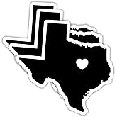 (3PCS) Texas State Map with Heart Stickers, US State Stickers - Waterproof Vinyl Decals for Tumblers, Water Bottles, Laptops, Books, Scrapbooks, Great for Texas Lovers 3 x 3 Inch