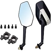 Mamiko 8MM Motorcycle Mirrors Universal for 7/8"Handlebars Bike Mirror Compatible with ATV Snowmobile Scooter Moped Dirt Bike Sportsman
