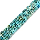 3mm Natural Turquoise Faceted Gemstone Round Loose Beads Strand 15.5-16" DIY Jewelry Making