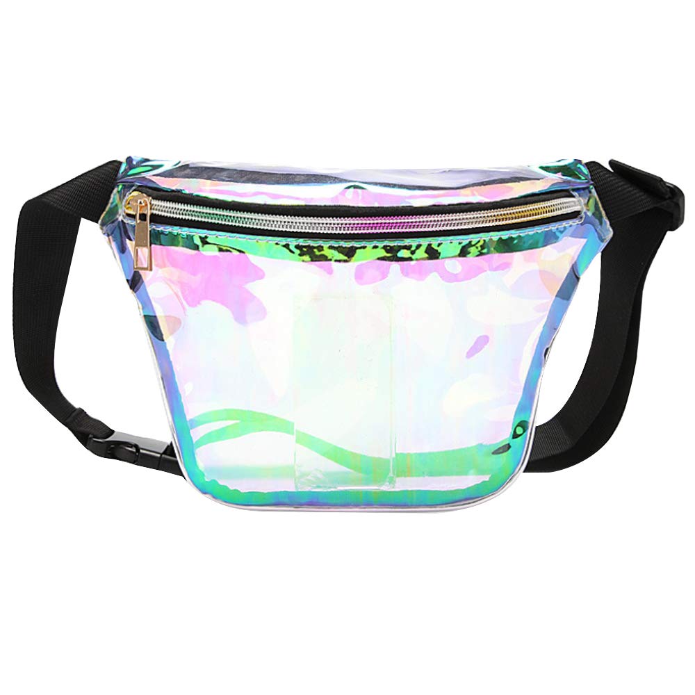 Millya Hologram Fanny Pack Bum Bags Running Belt Laser Fanny Pack Perfect for Raves and Festivals (A-Transparent 03713)