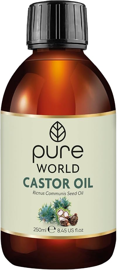 Pure World Castor Oil 250ML Cold Pressed 100% Pure and Undiluted