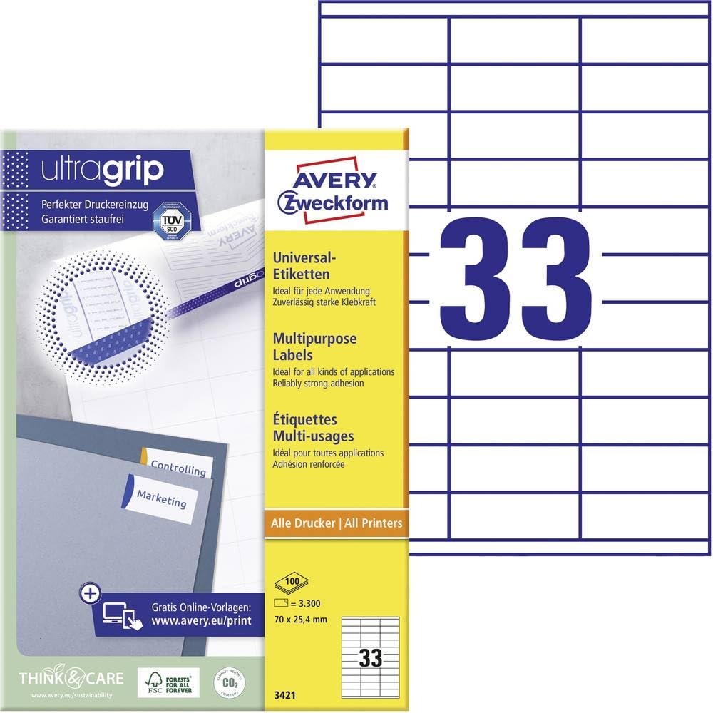 Avery Mfnl CPR Labels 70X25.4 3421