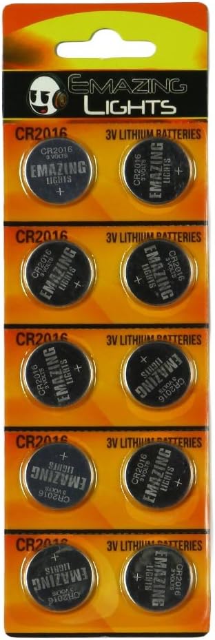 EmazingLights CR2016 Batteries (10 Pack) 3 Volt Lithium Cell