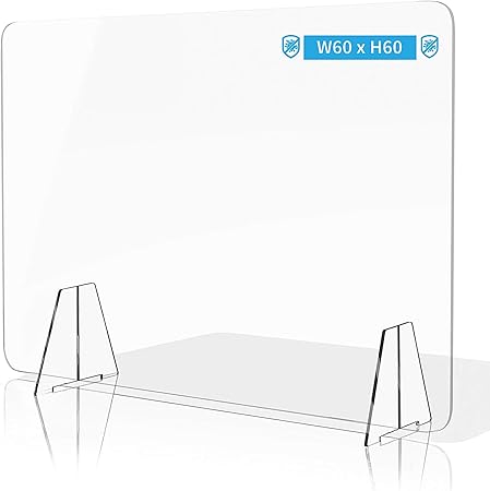 Amazon Amazon当日発送 透明 アクリルパーテーション 飛沫防止 パーテーション アクリル板 卓上 仕切り板 アクリル板 600x600x4mm 窓付き 間仕切り 卓上パーテーション 飛沫感染予防 対面式スクリーン デスク用仕切り板 ウイルス 対策 衝立 飲食店 オフィス 学校