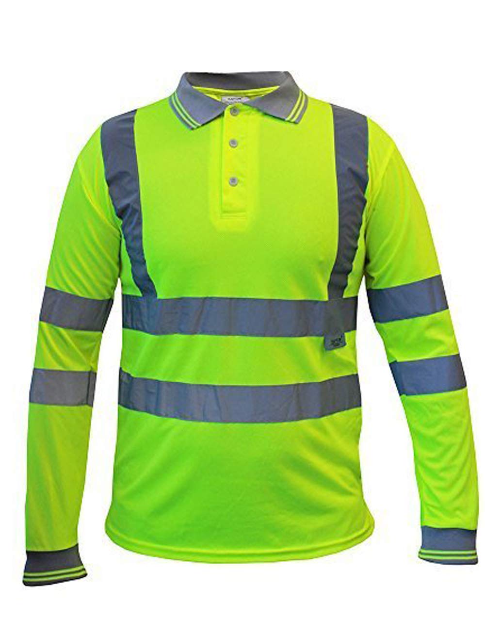 TMK® High Visibility Men's Work wear Buttoned Collar Long Sleeves T Shirts