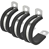 12 Pack Stainless Steel Cable Clamps 1 Inch Rubber