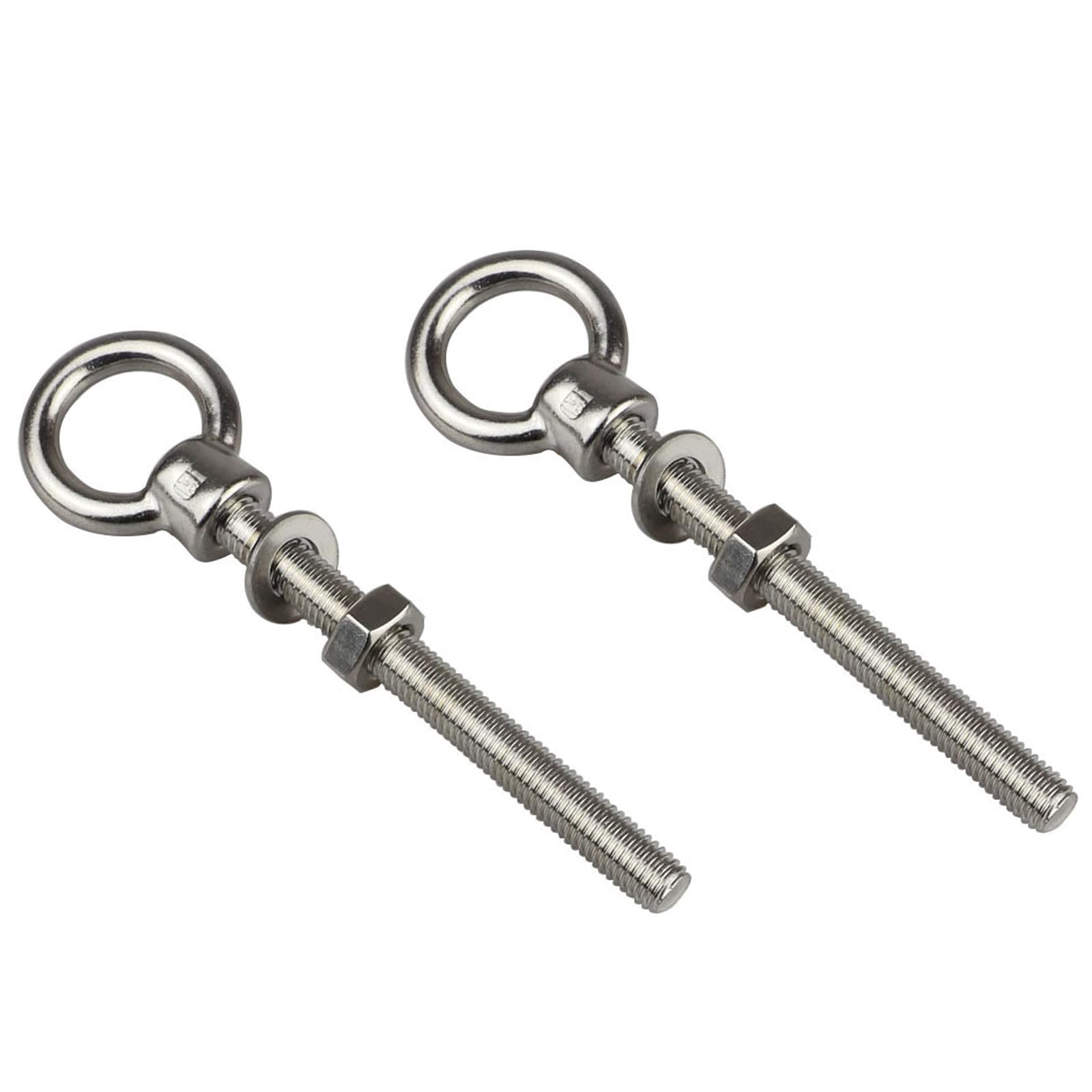 2Pcs Rustproof Lifting Shoulder Eye Bolt Metal Heavy Duty EyeBolts Screws Smooth Eye Bolt Nut Washer Hanging Hooks Eyelet Screws for Hanging Hammocks Articles