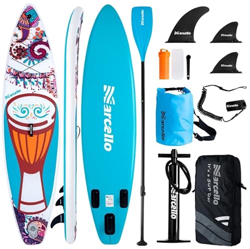 Paddle Board, Inflatable Stand Up Paddle Board, 10‘6/11' ×33"×6" Ultra-light SUP Board with Hand Pump, Leash, Repair Kit, Waterproof Phone Case and Waterproof Bag for Adults (colorful)