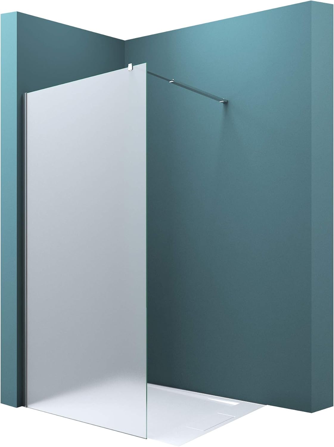 I-flair Satinierte Walk-In Dusche – 10 Mm ESG Sicherheitsglas, 120x200 Cm, Mit Nanobeschichtung, Inkl. Aluminium-Profilen