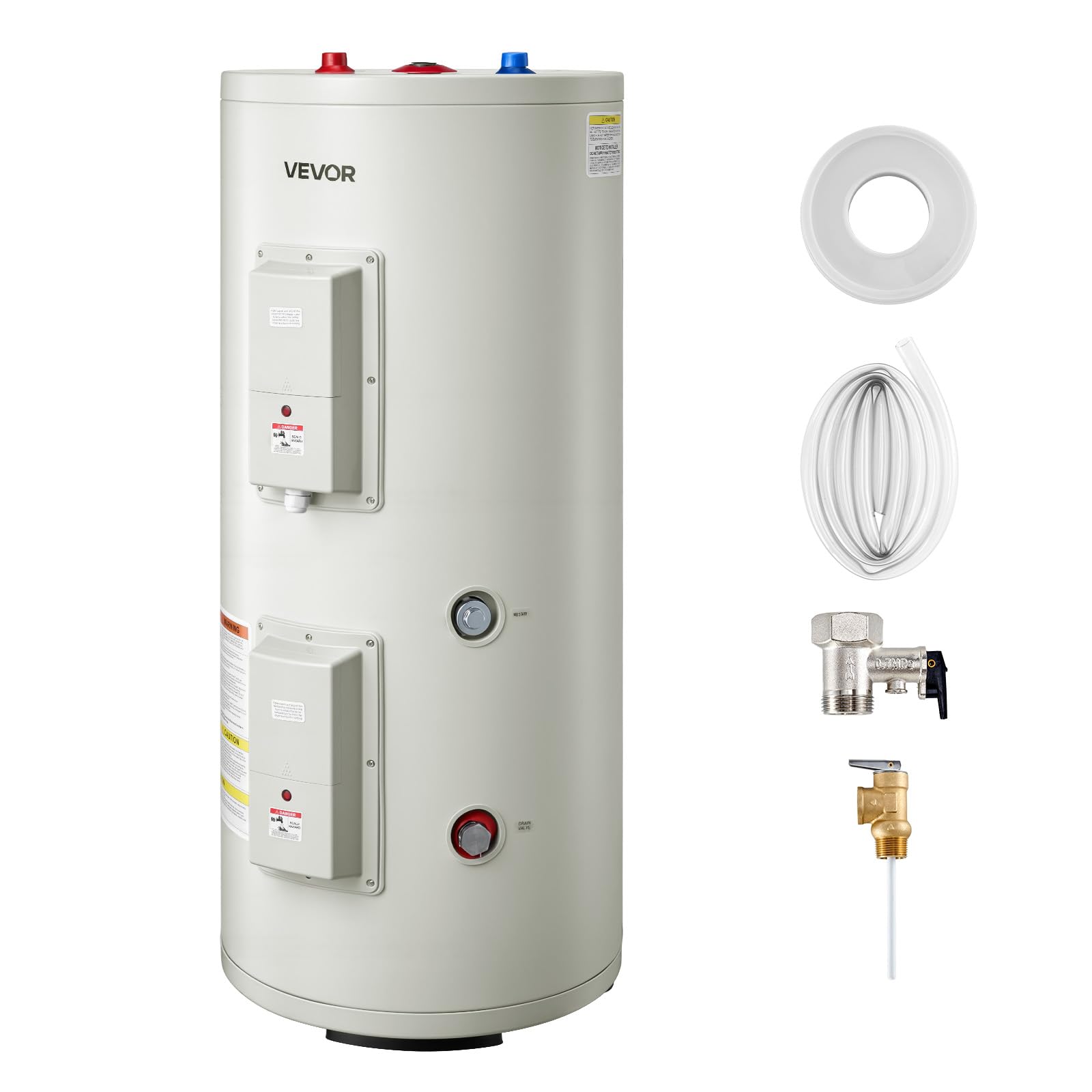 Photo 1 of *Scratches* VEVOR Electric Tank Water Heater, 30 Gallon, 5000W Point-of-Use Hot Water Heater with LED Display, Knob Control, Top Outlet, 240V with T&P Valve for Large Families, Small Commercial Spaces, Gray