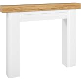 HOMCOM Modern Fireplace Mantel with Leg, 51.2" W x 40.6" H, Natural Wood | Freestanding Fireplace Surround, For Electric Fireplaces