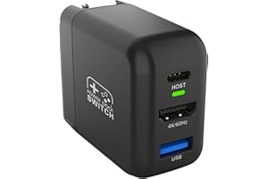 Techigher Switch Dock Charger Portable Travel TV Docking Station with 4K HDMI Compatible for Nintendo Switch/OLED/iPhone 15 Plus PRO Ultra Portable with 4K@60Hz HDMI/PD Port Travel Converter…