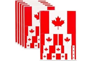 72 PCS Canada Flag Stickers Set, 5 Sizes Maple Leaf Design, Canada Day National Holiday Decorations, Patriotic Party Supplies