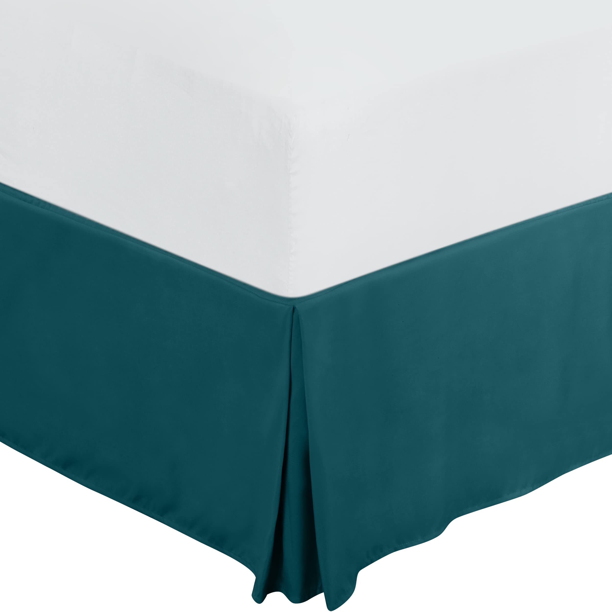 Utopia Bedding Valance Sheet Double, OEKO-TEX Certified, Soft Brushed Polyester Microfiber, Fits Under the Mattress, Pleated Base Bed Skirt with a Drop of 40 cm (Teal)