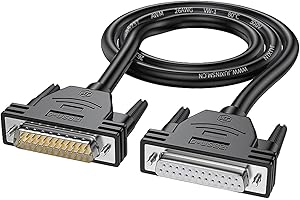 SunnyLark 50cm-10m Length DB25 Extension Cable for Computer and Printer 26AWG D-SUB 25Pin Connector Cord Line