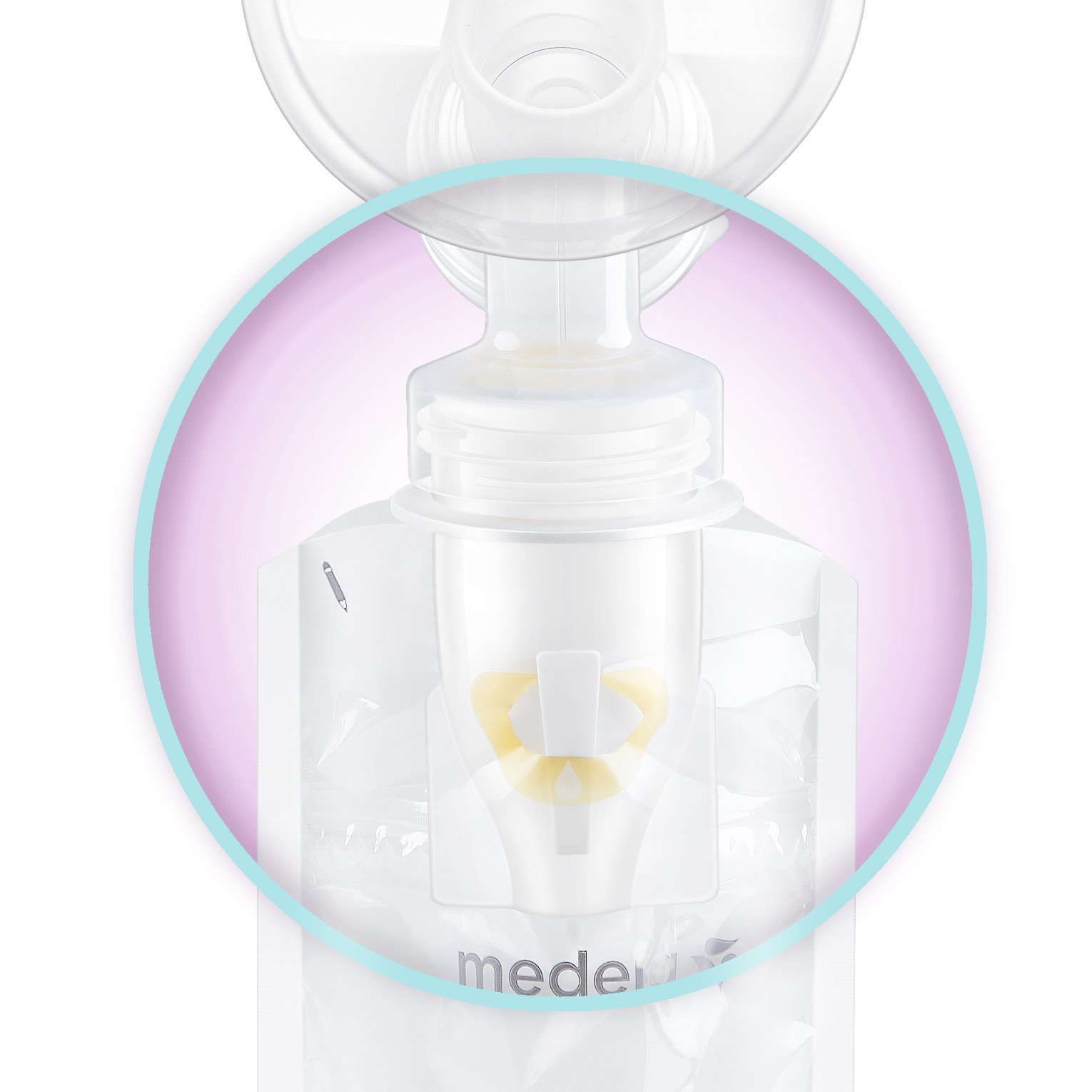 Papablic Breastmilk Storage Bag Adapters for Ameda, Medela Pump into