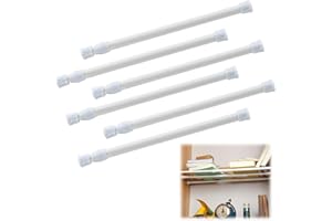 Lqucwepp 6 PCS Tension Rod,12-20 Inch Short Tension Rod,No Drilling Small Tension Rods for Closet,Rustproof Spring Rod,Mini T