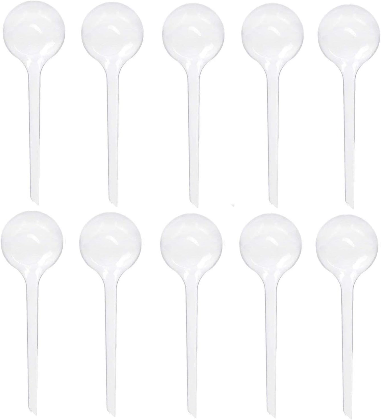 Geekercity 10 Pack Self-Watering Globes, Plastic Automatic Self Watering System for Indoor Outdoor Plant Flowers Houseplant, Vacation Partner (Large Clear)