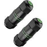 LEENUE IP68 Waterproof RJ45 Coupler Cat6(3.48in), 1Gbps/250MHz, 2 Pack | Supports POE, Gold-Plated and Shielded Outdoor Ethernet Coupler for CAT6/CAT5E/CAT5 Network Cables