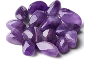 YATOJUZI Amethyst Tumbled Polished Natural Healing Crystals Stones Bulk Rocks Stones Crystal for Energy Reiki Tumbling Cabbing Balancing Decoration Gemstones Crystal Healing Meditation Therapy Gift 100g