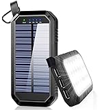 Ayyie Solar Charger, Portable Charger Power Bank with 3-USB Outports & 21 LED Flashlights, 8000mAh Backup Battery Pack Phone Charger for Camping, Outdoor, Outside Activities