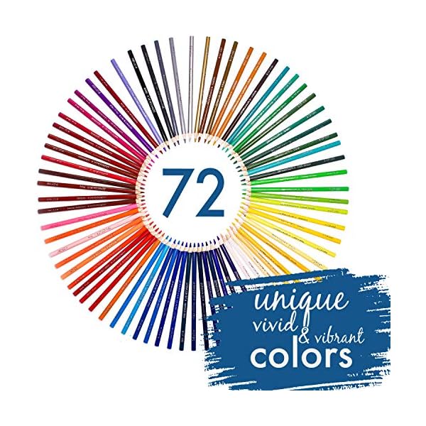 Zenacolor 72 Colored Pencils Set – Numbered Coloring Pencils in Metal