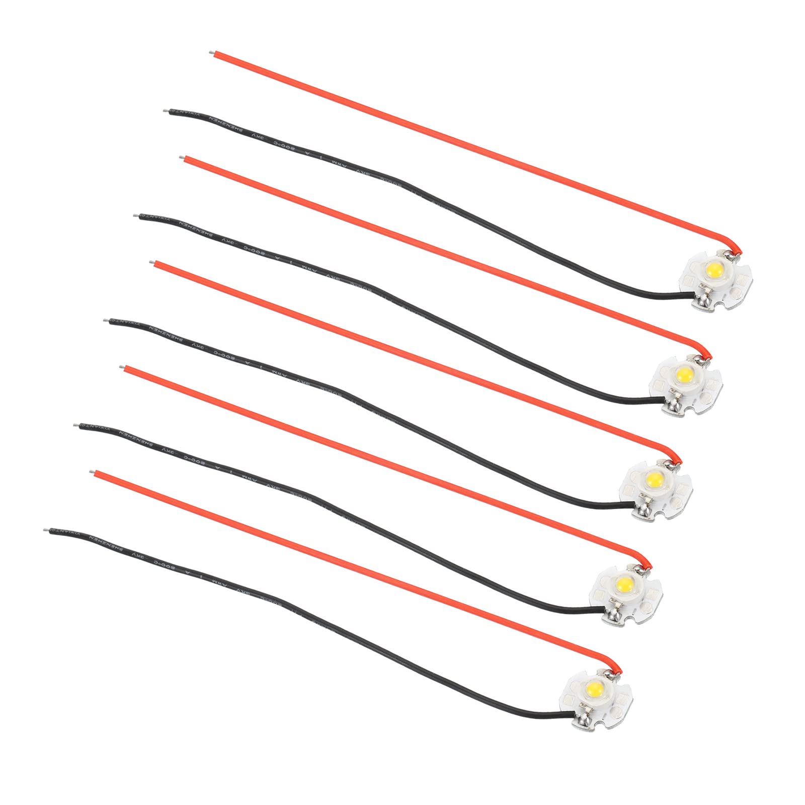 PATIKIL 0.6" LED Chip Bulb, 5 Pack 700mA 3W Aluminum Substrate COB Light Beads Light with Wire for DIY Lighting Fixtures, Warm White 2800-3500K