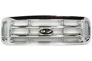FITRITE AUTOPARTS FITRITE AUTO PARTS New Grille For 1999-2004 Ford F-250 / F-350 Super Duty, Cross Bar Insert, Plastic, Chrome Shell and Insert, Except King Ranch FO1200417 F81Z8200
