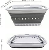 SAMMART 42L Collapsible Laundry Basket Foldable Storage Container White Grey view 3