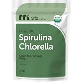 Micro Ingredients Organic Spirulina Chlorella Mini Tablets, 2,500 Tablets (8 Month Supply) | 50/50 Algae Blend | No Fillers, Non-GMO