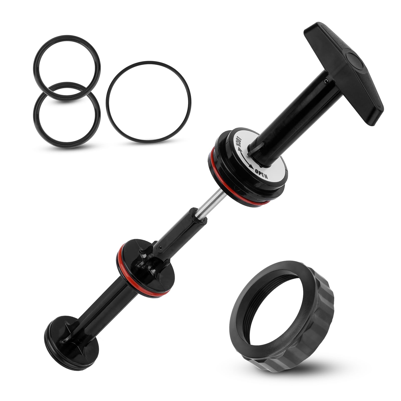 Photo 1 of SPX0410BA Handle and Piston Assembly Compatible with Hayward 2 Inch Push-Pull Slide Backwash Valve for SP0410X Series Models SP0410X502S SP0410X602S - Complimentary Spare O-Ring Kit Included
