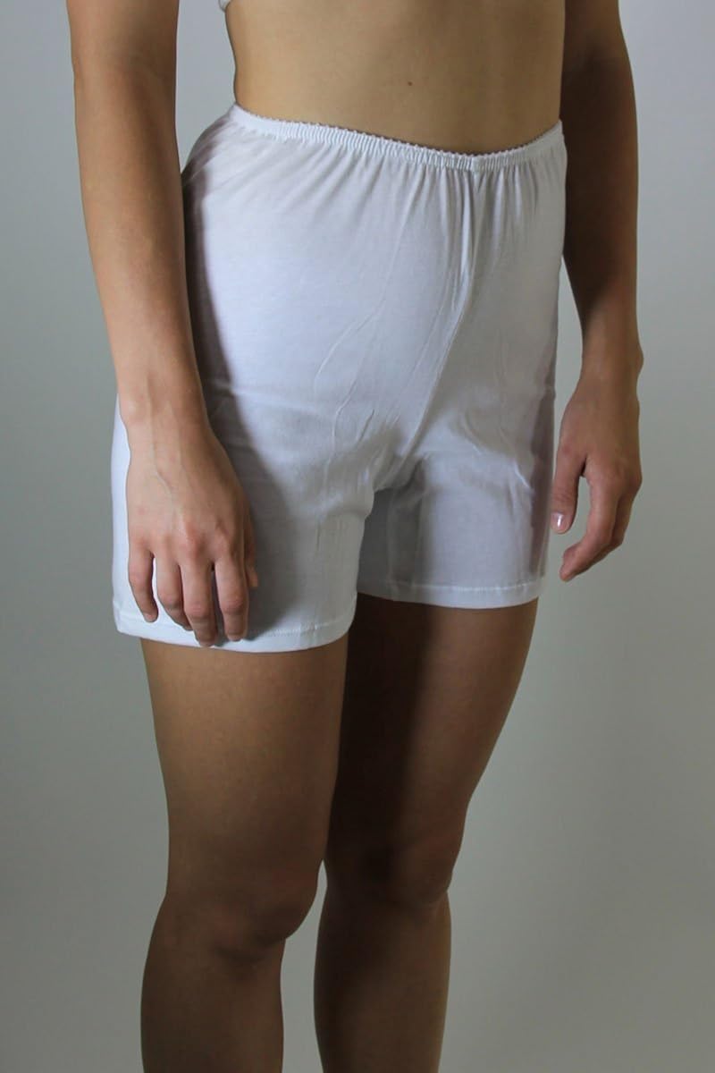 Underworks USA Women's 100% Cotton Cuff Leg 5-inch Inseam Bloomers Pettipants 3-Pack at  Women’s Clothing store