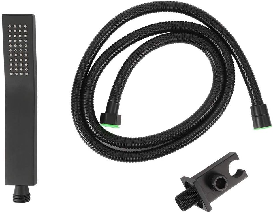 Wifehelper G1/2in Pressurized Handheld Bathroom Shower Head Showering Sprayer Kit Black Matte Handheld Showerheads - Image 3