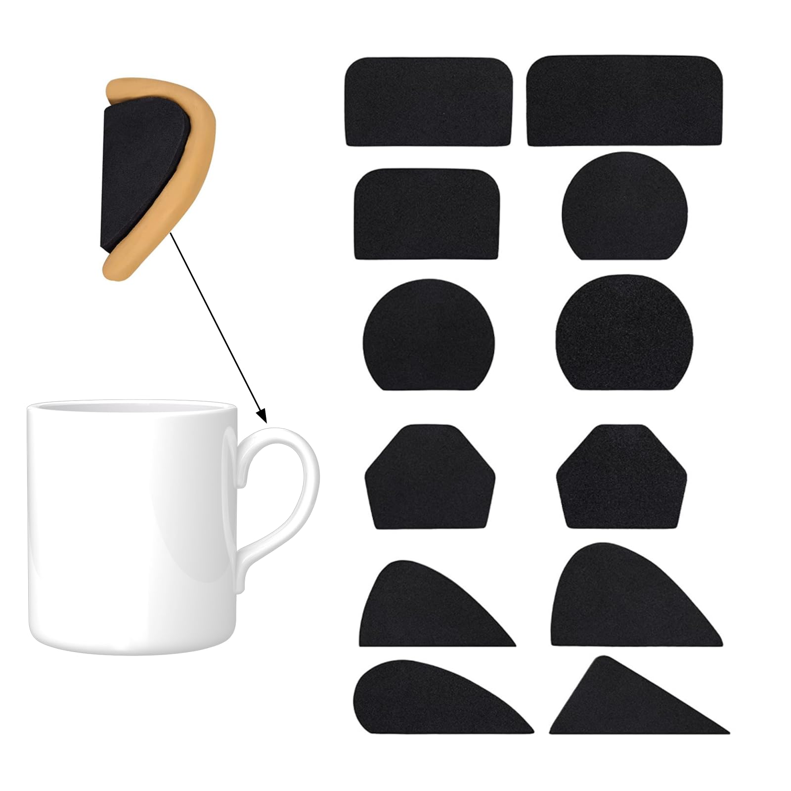 ChenYuehao 12Pcs Practical Small Mug Handle Forms Useful Pottery Ceramic Molds Durable Pottery Tools Mug Handle Molds for Pottery, Ceramic Tools