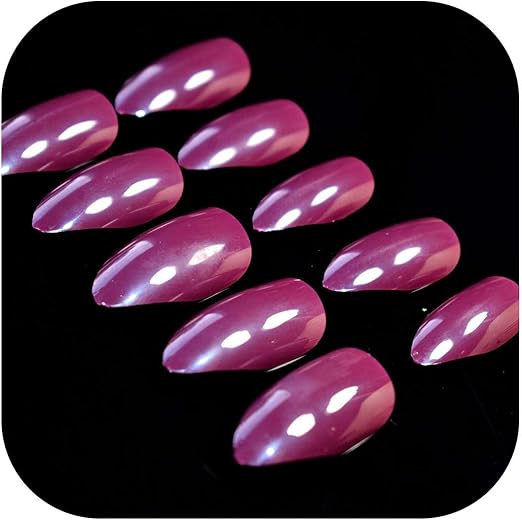 Uñas postizas Ovalado corto Afilado Sólido Marrón oscuro Uñas postizas