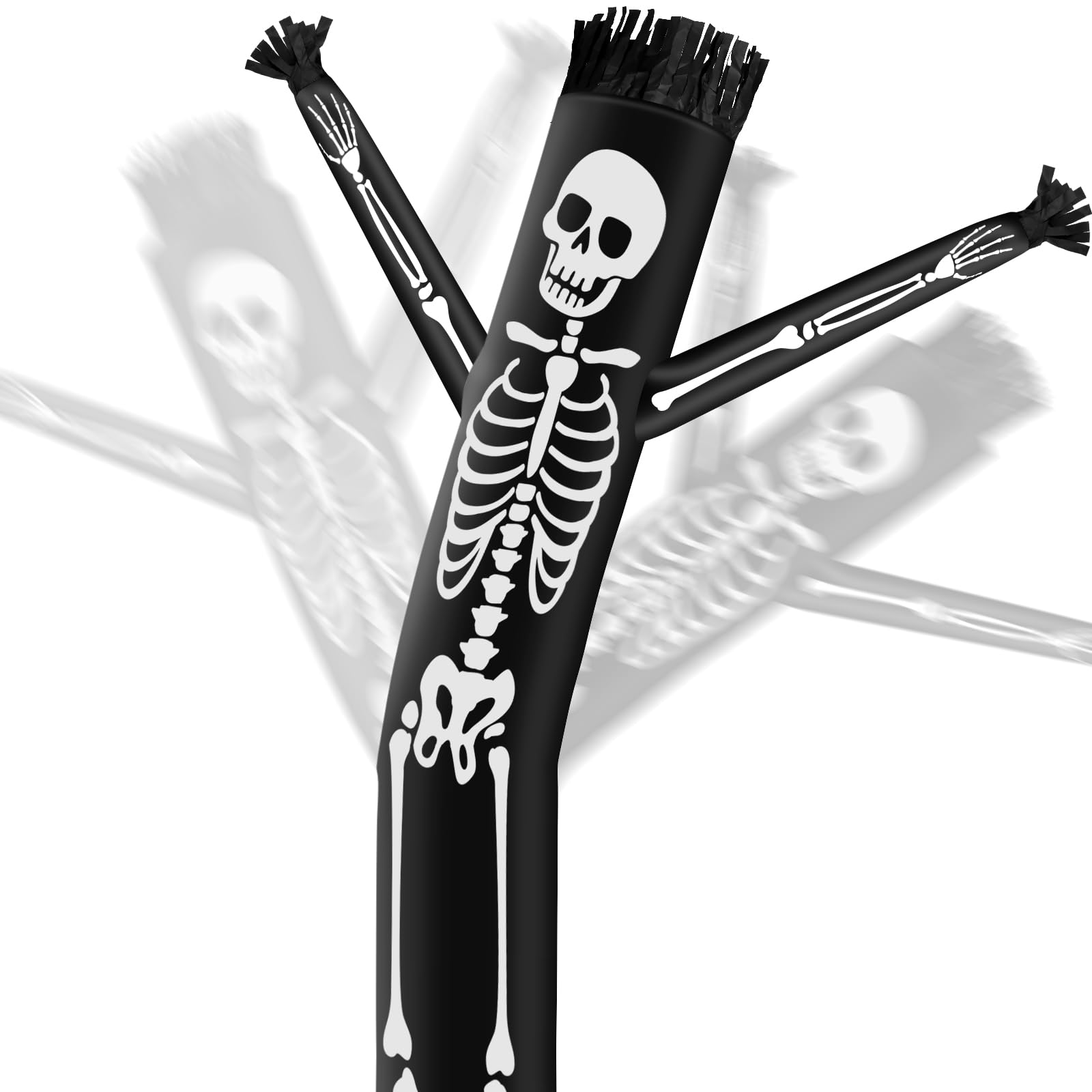 Photo 1 of Foilswirl Halloween Skeleton Inflatable Tube Man, 20 ft Tall Wacky Waving Inflatable Skeleton Dancing Tube Guy for Outdoor Halloween Party Decoration (Blower Not Included)