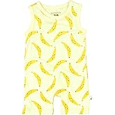 Babysoy Organic Pattern Print Tank Romper Shortall