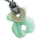 Infinity Magic Celtic Knot Lucky Coin Amulet Green Quartz Pendant Necklace