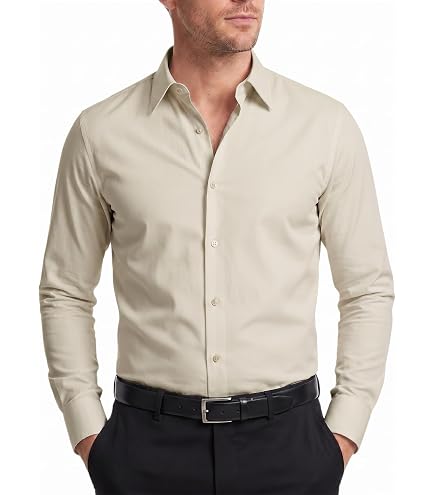 cream color dress shirt Structured semi Classic Ivory Dress Shirt 19
