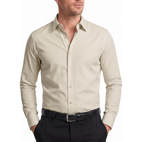 modena slim fit dress shirt Modena Mens Contemporary (Slim) Fit Long Sleeve Solid Dress Shirt Sand / 18.5" Neck 34/35" Sleeve Slim