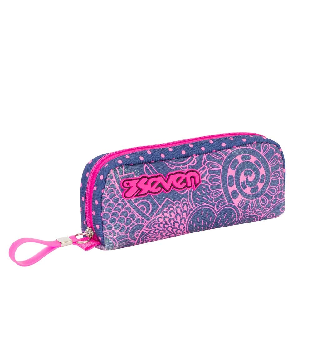 Seven Pencil case - Pen bag, multicolor, Box for Stationery, Pen Pouch for Teen Girls and Boys, Perfect for School Supplies, pink/gray, ISCHOOLPACK
